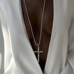 Dmtry Long Bead Chain With A Cross Pendant Nwecklce - Image 2