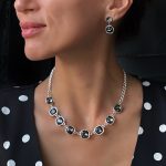 Dmtry New Short Collar Choker Grey Square Crystal Necklace For Women