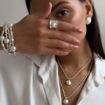 Dmtry Women's Double Pearl Pendant Necklace