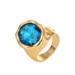 Dmtry Fashion Gold Color Crystal Rings Women Christmas Gift for Her