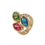 Dmtry Fashion Vintage Designer Jewelry Colorful Crystal Finger Ring For Anniversary Friendship Gift