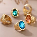 Dmtry Fashion Gold Color Crystal Rings Women Christmas Gift for Her - Image 3