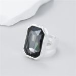 Dmtry Fashion Large Crystal Ancient Silver Adjustable Women Rings For Wedding Party - Image 4