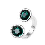 Dmtry Silver Color Adjustable Crystal Finger Rings Gift For Her - Image 5