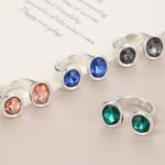 Dmtry Silver Color Adjustable Crystal Finger Rings Gift For Her