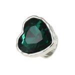 Dmtry Fashion Vintage Fashion Large Crystal Engagement Ring Ocean Heart Love - Image 2