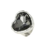 Dmtry Fashion Vintage Fashion Large Crystal Engagement Ring Ocean Heart Love - Image 6