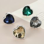 Dmtry Fashion Vintage Fashion Large Crystal Engagement Ring Ocean Heart Love - Image 4