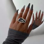 Dmtry Fashion Vintage Fashion Large Crystal Engagement Ring Gift For Her