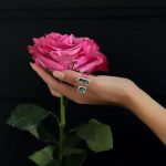 Dmtry Adjustable Crystal Women Finger Ring Silver Color Plated